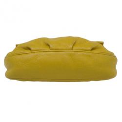 Pre Owned Fendi Yellow Leather Fendista Pochette Crossbody