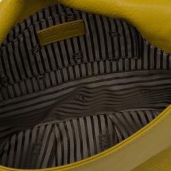 Pre Owned Fendi Yellow Leather Fendista Pochette Crossbody