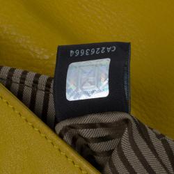 Pre Owned Fendi Yellow Leather Fendista Pochette Crossbody