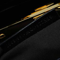 Pre Owned Fendi Black Crocodile Medium Peekaboo Top Handle Bag