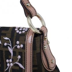 Pre Owned Fendi Limited Edition Zucca Borsa Embroidered Chef Bag
