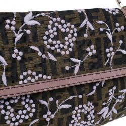 Pre Owned Fendi Limited Edition Zucca Borsa Embroidered Chef Bag