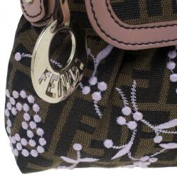 Pre Owned Fendi Limited Edition Zucca Borsa Embroidered Chef Bag