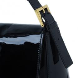 Pre Owned Fendi Black Patent Large Mamma Forever Flap Shoulder bag