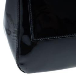 Pre Owned Fendi Black Patent Large Mamma Forever Flap Shoulder bag