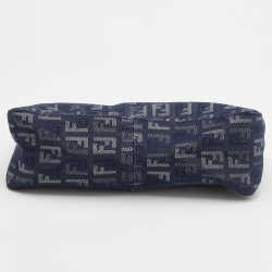 Pre Owned Fendi Blue/Silver FF Zucchino Denim Pochette Bag