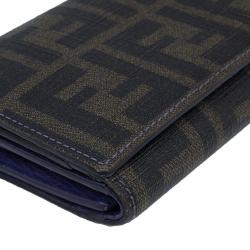 Pre Owned Fendi Zucca Canvas Continental Wallet