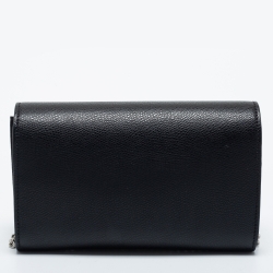 Pre Owned Fendi Black Leather F is Fendi Wallet on Chain