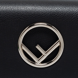 Pre Owned Fendi Black Leather F is Fendi Wallet on Chain