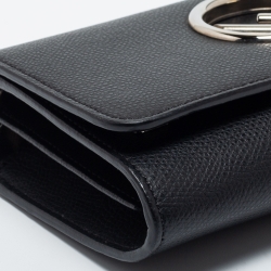 Pre Owned Fendi Black Leather F is Fendi Wallet on Chain