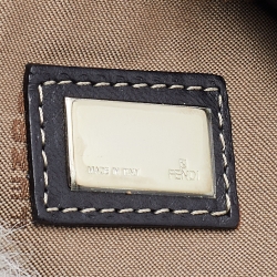 Fendi White/Brown Rabbit Fur Baguette Bag