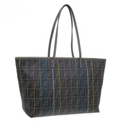 مملوكة مسبقًا Fendi Zucca Tobacco Multicolor Canvas Large Spalmati Striped Tote