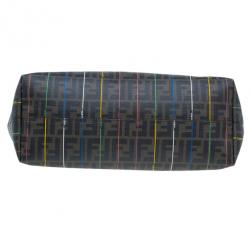 مملوكة مسبقًا Fendi Zucca Tobacco Multicolor Canvas Large Spalmati Striped Tote