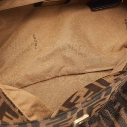 مملوكة مسبقًا حقيبة كتف فندي بورسا شيف جلد وكانفاس زوكا توباكو