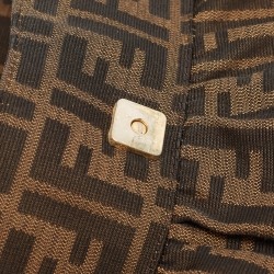 مملوكة مسبقًا حقيبة كتف فندي بورسا شيف جلد وكانفاس زوكا توباكو