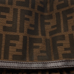 مملوكة مسبقًا حقيبة كتف فندي بورسا شيف جلد وكانفاس زوكا توباكو