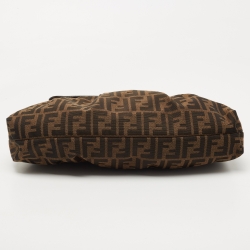 مملوكة مسبقًا حقيبة كتف فندي بورسا شيف جلد وكانفاس زوكا توباكو