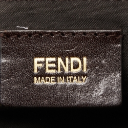Fendi Tobacco Zucca Canvas and Leather Maxi Baguette Flap Shoulder Bag