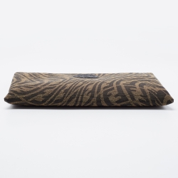Pre Owned Fendi Tobacco Zucca Canvas Zip Pouch