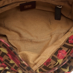 مملوكة مسبقًا Fendi Brown Zucca Floral Print Canvas and Leather Chef Shoulder Bag