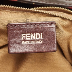 مملوكة مسبقًا Fendi Brown Zucca Floral Print Canvas and Leather Chef Shoulder Bag