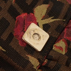 مملوكة مسبقًا Fendi Brown Zucca Floral Print Canvas and Leather Chef Shoulder Bag