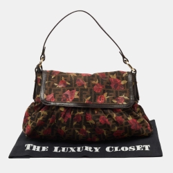 مملوكة مسبقًا Fendi Brown Zucca Floral Print Canvas and Leather Chef Shoulder Bag