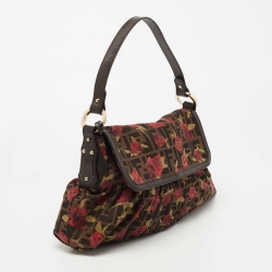 مملوكة مسبقًا Fendi Brown Zucca Floral Print Canvas and Leather Chef Shoulder Bag