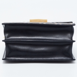 Pre Owned Fendi Black/Brown Zucca Leather Small Kan U Shoulder Bag