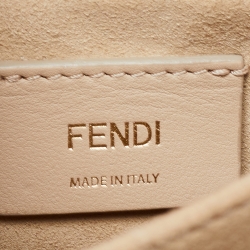 Pre Owned Fendi Black/Brown Zucca Leather Small Kan U Shoulder Bag