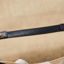 Pre Owned Fendi Black/Brown Zucca Leather Small Kan U Shoulder Bag