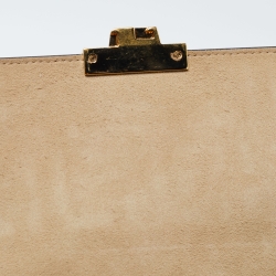 Pre Owned Fendi Black/Brown Zucca Leather Small Kan U Shoulder Bag