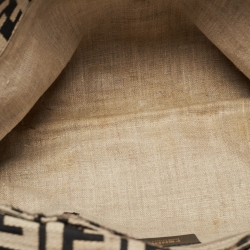 Pre Owned Fendi Beige/Black Zucca Jacquard Fabric Mia Flap Bag