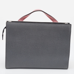 Pre Owned Fendi Tri Color Leather Small Demi Jour Top Handle Bag