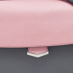 Pre Owned Fendi Tri Color Leather Small Demi Jour Top Handle Bag