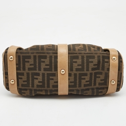 Pre Owned Fendi Tobacco Zucca Canvas and Leather Small Magic Satchel
