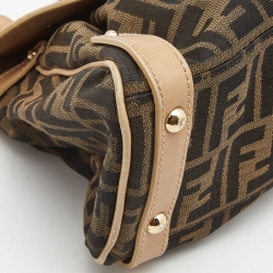 Pre Owned Fendi Tobacco Zucca Canvas and Leather Small Magic Satchel