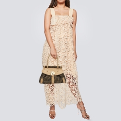 Pre Owned Fendi Tobacco Zucca Canvas and Leather Small Magic Satchel