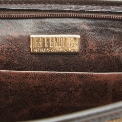 مملوكة مسبقًا Fendi Dark Brown/Tobacco Zucca Canvas Vintage Cosmetic Pouch