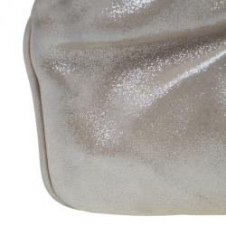 Pre Owned Fendi Gold Leather Logo Clutch