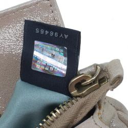 Pre Owned Fendi Gold Leather Logo Clutch