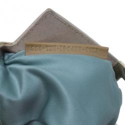 Pre Owned Fendi Gold Leather Logo Clutch