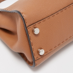 مملوكة مسبقًا Fendi Brown Selleria Leather Mini Peekaboo Top Handle Bag