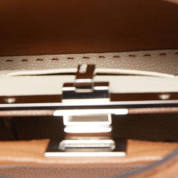 مملوكة مسبقًا Fendi Brown Selleria Leather Mini Peekaboo Top Handle Bag