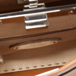 مملوكة مسبقًا Fendi Brown Selleria Leather Mini Peekaboo Top Handle Bag