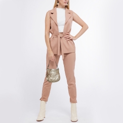 Pre Owned Fendi Gold Speckled Leather Mini Chef Bag