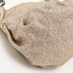 Pre Owned Fendi Gold Speckled Leather Mini Chef Bag