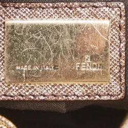 Pre Owned Fendi Gold Speckled Leather Mini Chef Bag