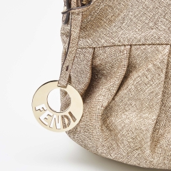 Pre Owned Fendi Gold Speckled Leather Mini Chef Bag