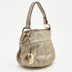 Pre Owned Fendi Gold Speckled Leather Mini Chef Bag